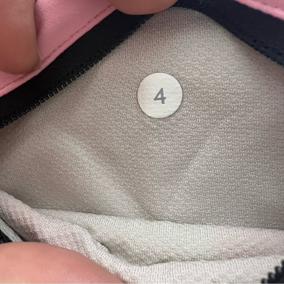 Lululemon Up The Pace Crop Leggings Black Steep Stripe Bleached Coral Size 4 - Picture 9 of 9